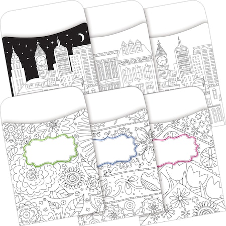Barker Creek Color Me! Library Pocket Set, 60/Set 4138